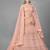 Peach embroidered net Semi Stitched Bridal Lehenga