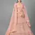 Peach embroidered net Semi Stitched bridal lehenga