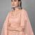 Peach embroidered net Semi Stitched Bridal Lehenga