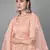 Peach embroidered net Semi Stitched bridal lehenga