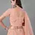Peach embroidered net Semi Stitched bridal lehenga
