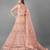 Peach embroidered net Semi Stitched Bridal Lehenga