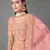 Peach embroidered art silk Semi Stitched bridal lehenga