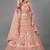 Peach embroidered satin Semi Stitched Bridal Lehenga