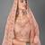Peach embroidered satin Semi Stitched Bridal Lehenga
