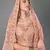 Peach embroidered satin Semi Stitched bridal lehenga