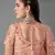 Peach embroidered satin Semi Stitched bridal lehenga