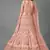 Peach embroidered satin Semi Stitched bridal lehenga
