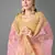 Yellow embroidered art silk Semi Stitched bridal lehenga
