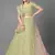 Light-green embroidered art silk Semi Stitched bridal lehenga