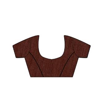 brown embroidered georgette saree with blouse 5