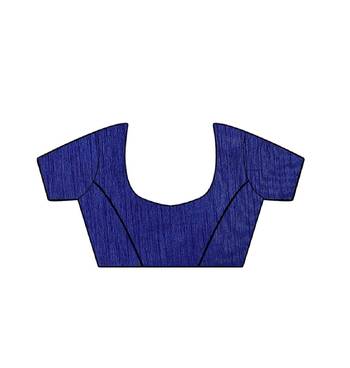 Blue embroidered georgette saree with blouse 5