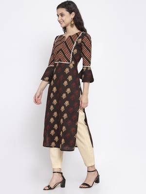 Coffee printed cotton kurtas-and-kurtis 4