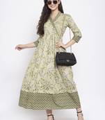 Light-green printed cotton kurtas-and-kurtis
