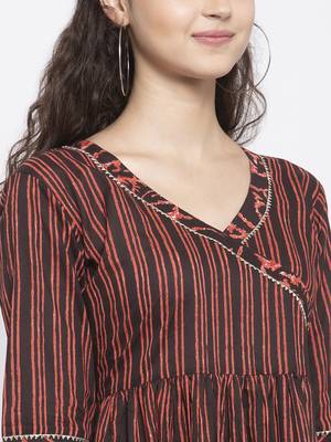 Coffee printed cotton kurtas-and-kurtis 3