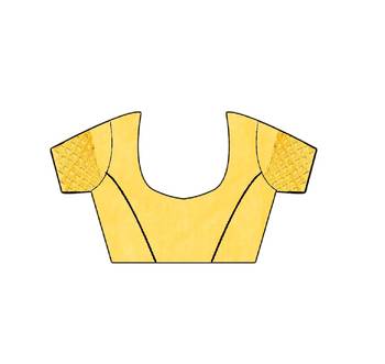 yellow embroidered chiffon saree with blouse 5