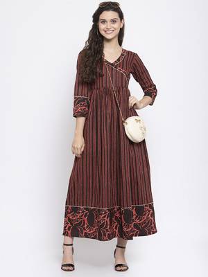 Coffee printed cotton kurtas-and-kurtis 5