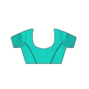 blue embroidered chiffon saree with blouse 4