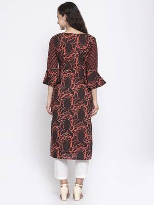 Coffee printed cotton kurtas-and-kurtis 2