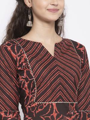 Coffee printed cotton kurtas-and-kurtis 3