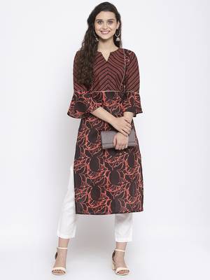 Coffee printed cotton kurtas-and-kurtis 5
