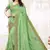 Light green embroidered silk saree with blouse