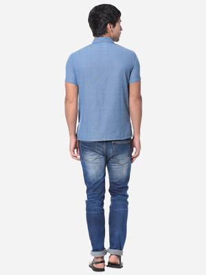 Blue woven cotton men-kurtas 2