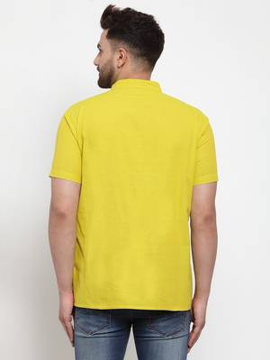 Yellow woven cotton men-kurtas 2