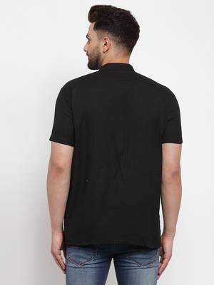 Black woven cotton men-kurtas 2