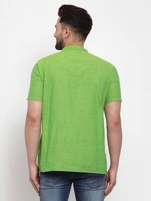 Green woven cotton men-kurtas 2