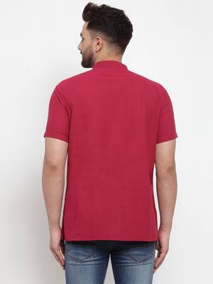 Red woven cotton men-kurtas 2