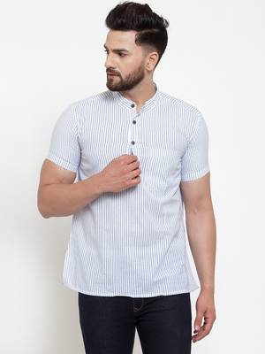 White woven cotton men-kurtas 1