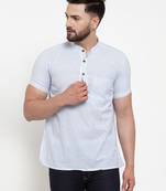 White woven cotton men-kurtas