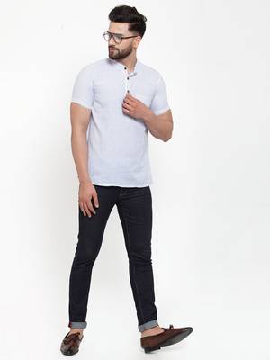 White woven cotton men-kurtas 5