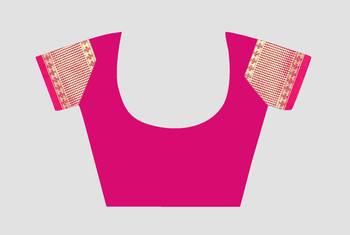 pink woven  silk saree with blouse 5