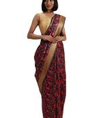 blue woven silk saree with blouse