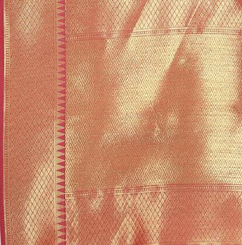 pink woven  silk saree with blouse 4