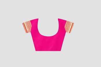 pink woven  silk saree with blouse 4