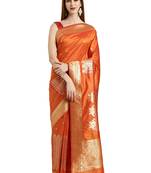 yellow woven silk saree with blouse