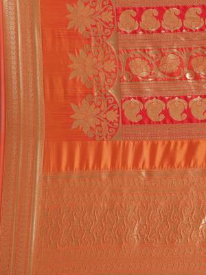 yellow woven silk saree with blouse 4