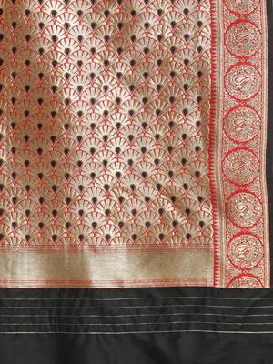 black woven silk saree with blouse 4