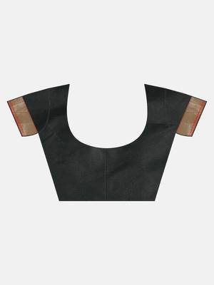 black woven silk saree with blouse 5
