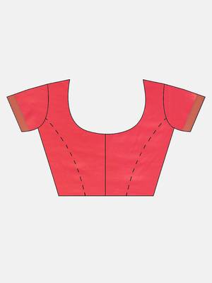 red woven  silk saree with blouse 5