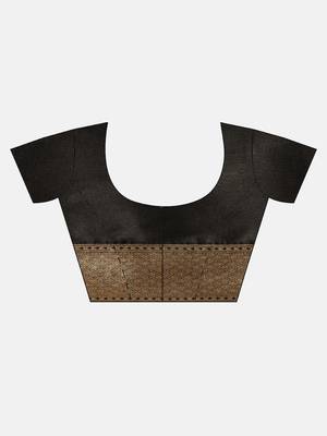 black woven silk saree with blouse 5