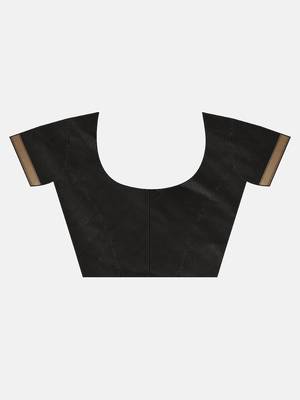 black woven silk saree with blouse 5