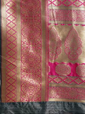 grey woven silk saree with blouse 4