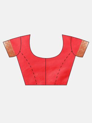 red woven silk saree with blouse 5