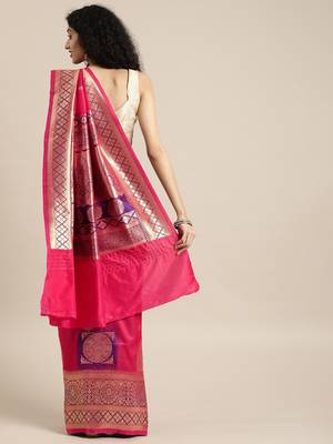 red woven kanchipuram silk saree with blouse 2