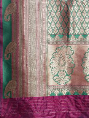 purple woven silk saree with blouse 4