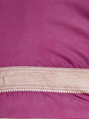 purple woven silk saree with blouse 5